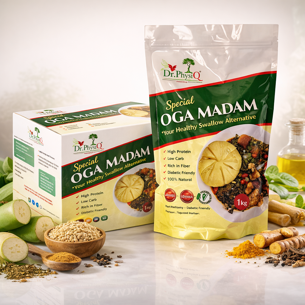 OGA MADAM pack and carton displayed with natural ingredients